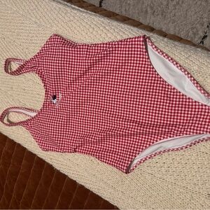 Old Navy x Disney Minnie Mouse Red Gingham One-Piece Swimsuit | NWT | Size S
